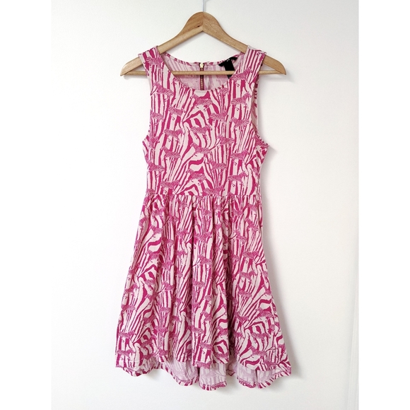 H&M sleeveless pink & white zebra print dress, medium - Picture 2 of 10